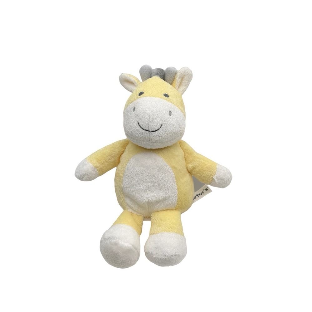 Carters‎ Yellow White Gray Plush Giraffe Soft Stuffed Baby Toy Lightly Weighted